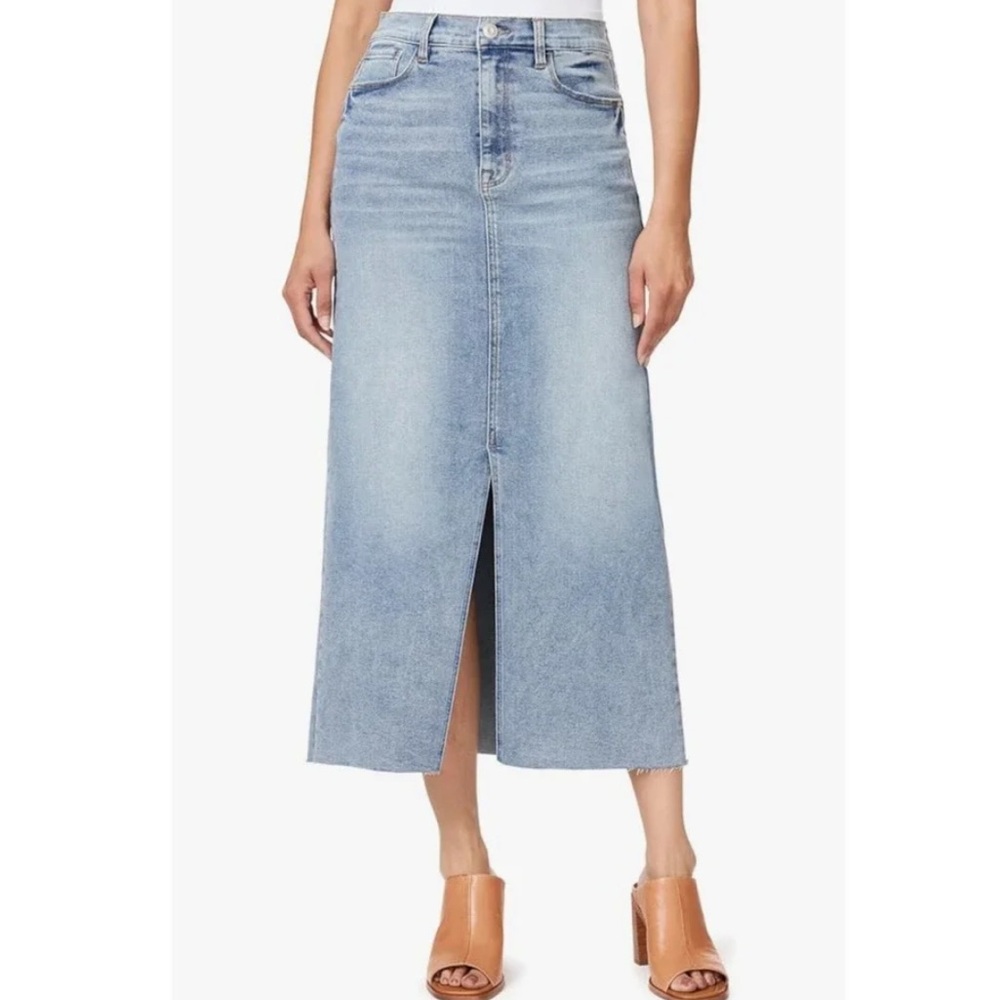 Kenzie Jeans High Rise Midi Denim Skirt